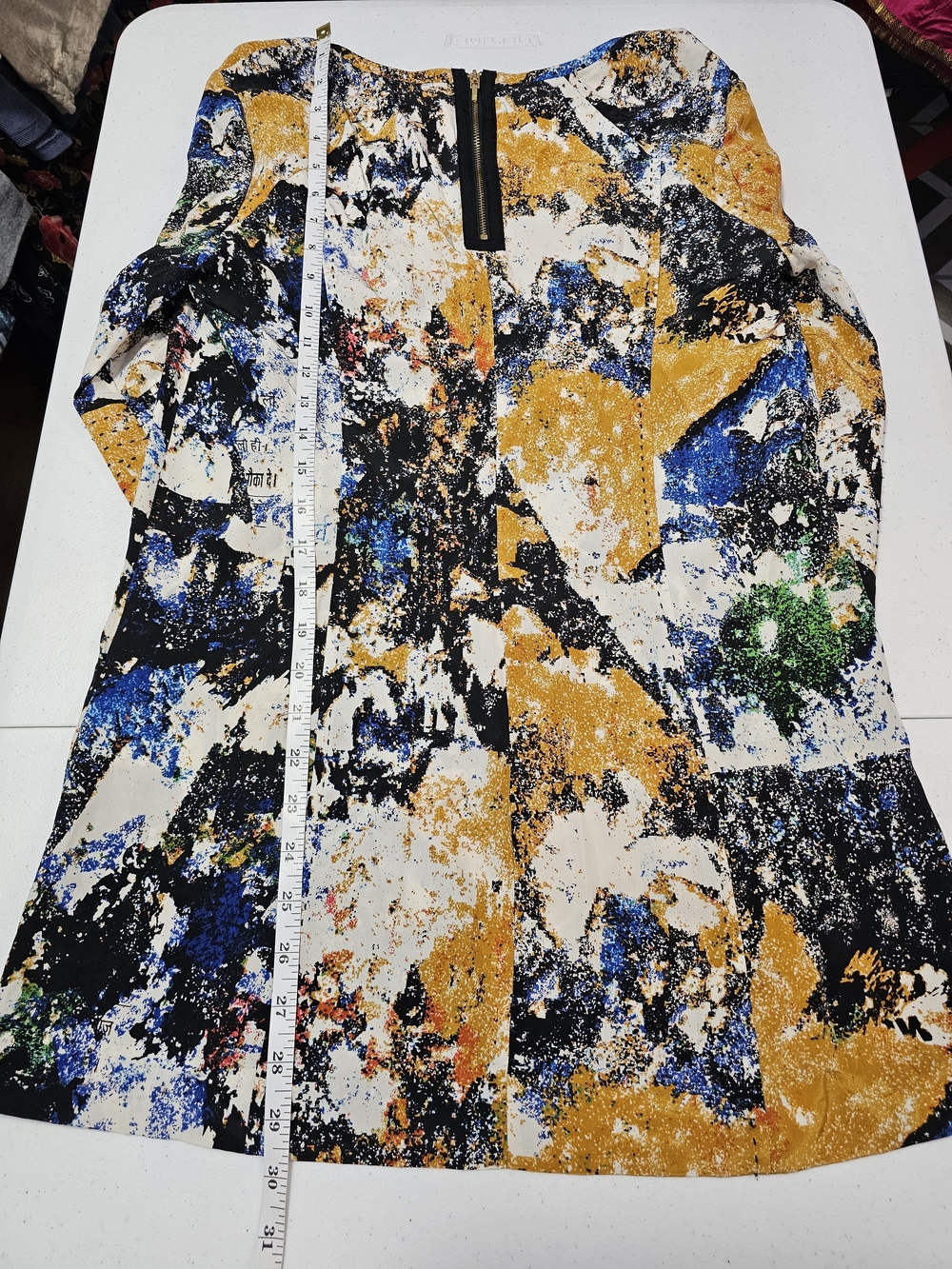 Tory Burch Womens 4 Eileen Silk de Chine Tunic Top Wally Print Stitch Size 4 - Picture 15 of 16